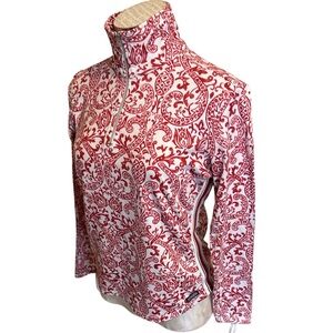 Athleta Women’s 1/4 Zip Athletic pullover Paisley Striped at the side Medium